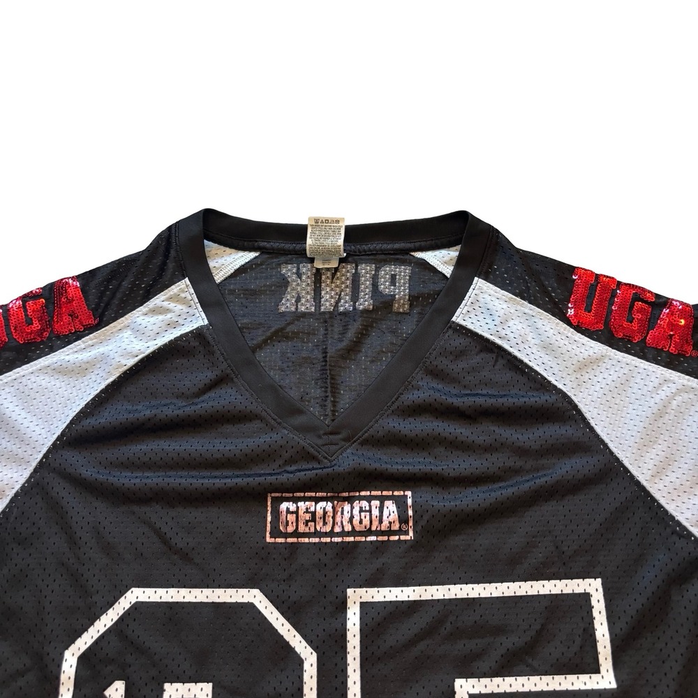 Victoria's Secret PINK Georgia Bulldogs UGA Mesh Football Jersey Black Large - Picture 2 of 9